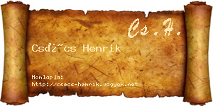 Csécs Henrik névjegykártya