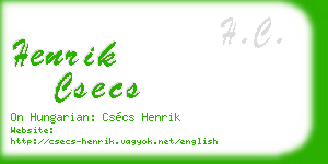 henrik csecs business card